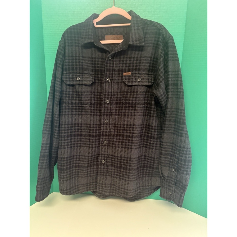 ORVIS Men's Flannel Shirt Size M Heavyweight Plaid‎ Button Up Outdoor Layering